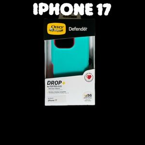 OtterBox Defender Case for iPhone 17 - Teal and Red